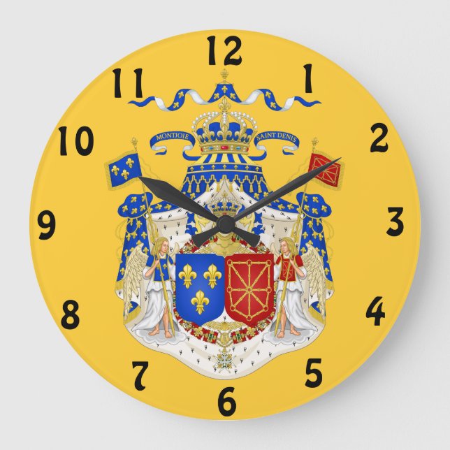 Grande Horloge Ronde French Royal Coat of Arms Wall Clock (Recto)