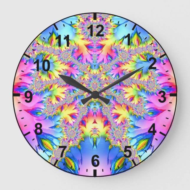 Grande Horloge Ronde Fréquenté Pastel Fractal ~ (Recto)
