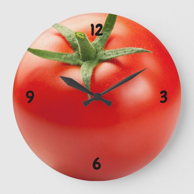 Grande Horloge Ronde Fresh Red Tomato Isolated on White Background (Recto)
