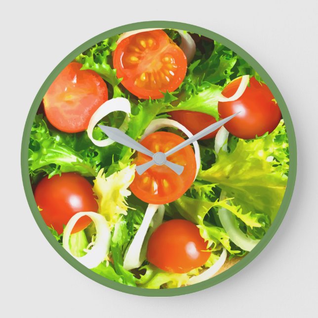 Grande Horloge Ronde Fresh Salad Kitchen Wall Clocks (Recto)