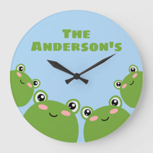 Grande Horloge Ronde Frog Family