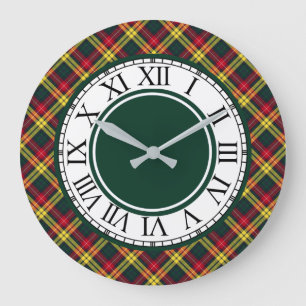Grande Horloge Ronde Frontière de tartan de Buchanan de clan