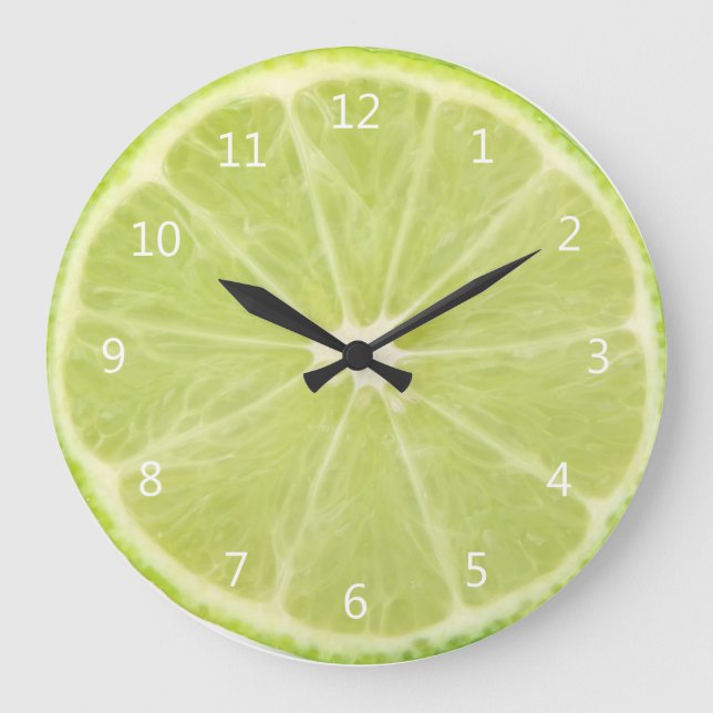 Grande Horloge Ronde Fruit de citron vert tranche fraîche (Recto)