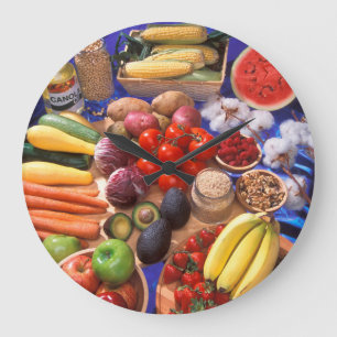 Grande Horloge Ronde Fruits et légumes