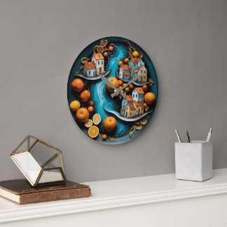 Grande Horloge Ronde Fruits naturels
