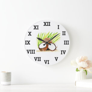 Grande Horloge Ronde Fruits tropicaux de noix de coco Alimentation en a