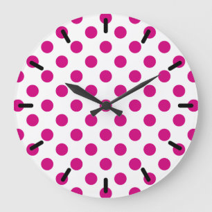 Grande Horloge Ronde Fuchsia polka