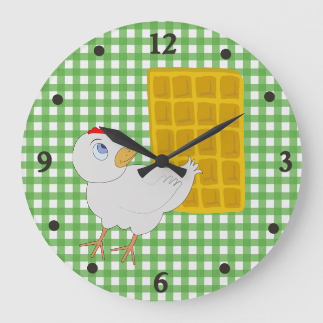Grande Horloge Ronde Fun Chicken and Waffle Kitchen Wall Clock (Recto)