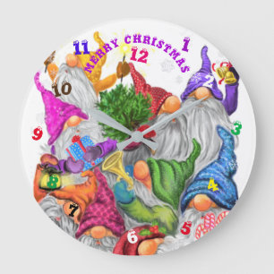 Grande Horloge Ronde Fun du drawing de Merry Christmas