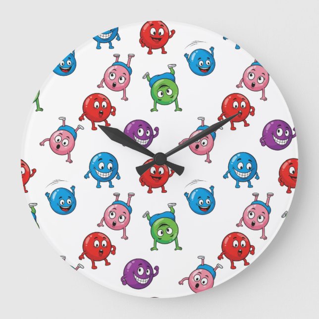 Grande Horloge Ronde Fun_&_Expressive_Circle_Characters_Seamless_Patter (Recto)