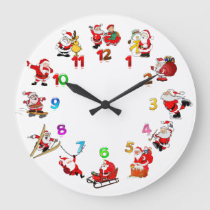 Grande Horloge Ronde Fun Santa Claus