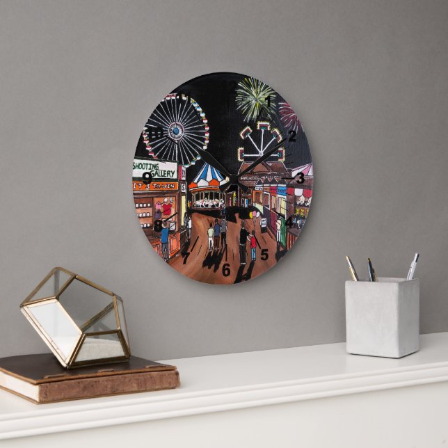 Grande Horloge Ronde Funfair at Night Painting by Alfred Fox (Bureau)