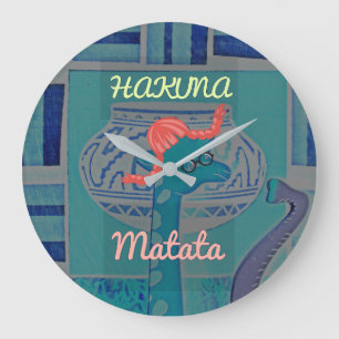 Grande Horloge Ronde Funny African Giraffe