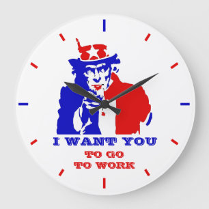 Grande Horloge Ronde Funny American Oncle Sam