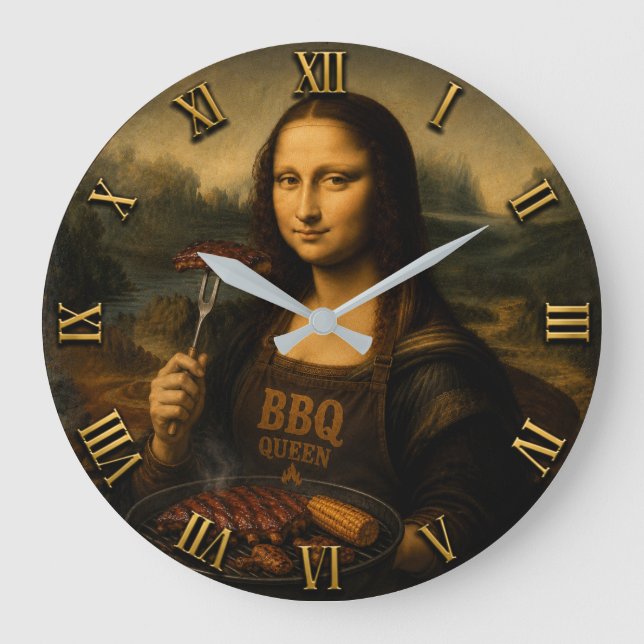Grande Horloge Ronde Funny BBQ Mona Lisa (Recto)