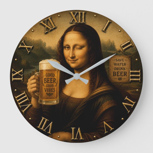 Grande Horloge Ronde Funny Beer Mona Lisa  (Recto)