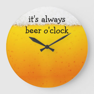 Grande Horloge Ronde Funny Beer Theme Wall Clocks