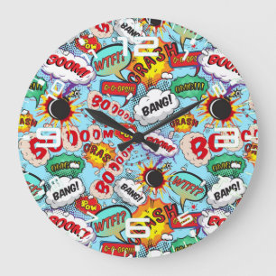 Grande Horloge Ronde Funny Comic Motif