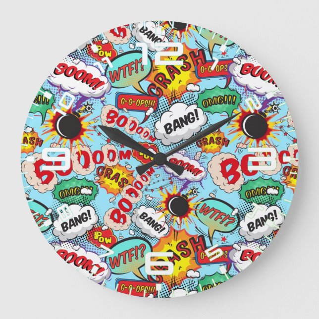Grande Horloge Ronde Funny Comic Motif (Recto)