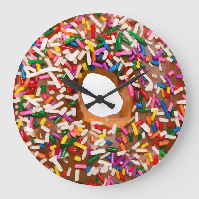 Grande Horloge Ronde Funny Doughnut Kitchen Wall Clocks (Recto)