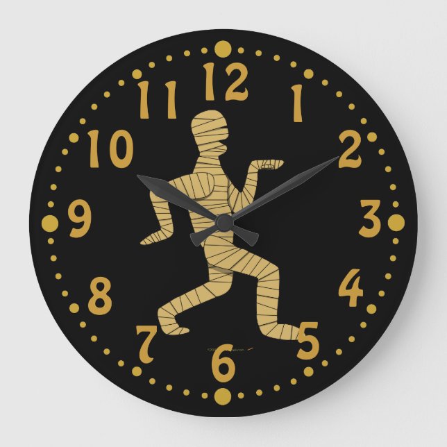 Grande Horloge Ronde Funny Egyptian Mummy Halloween (Recto)