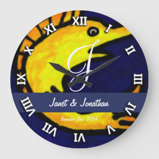 Grande Horloge Ronde Funny Fish