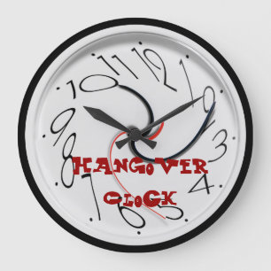 Grande Horloge Ronde Funny Hangover Wall Clocks
