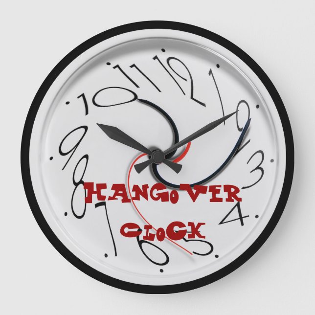 Grande Horloge Ronde Funny Hangover Wall Clocks (Recto)
