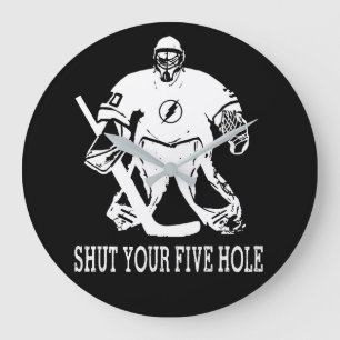 Grande Horloge Ronde Funny Hockey Goalie Quota