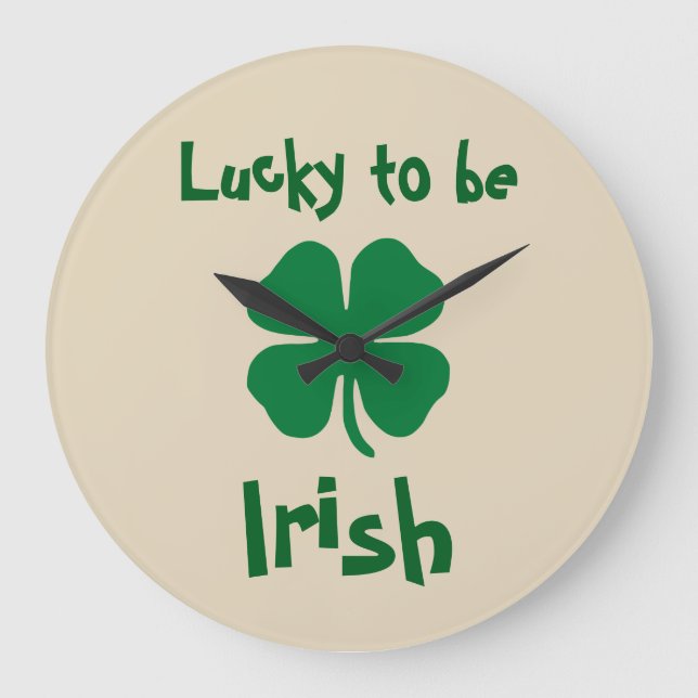 Grande Horloge Ronde Funny Irish Theme Novelty Wall Decor (Recto)