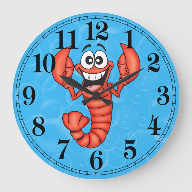 Grande Horloge Ronde Funny Lobster Wall Clock (Recto)