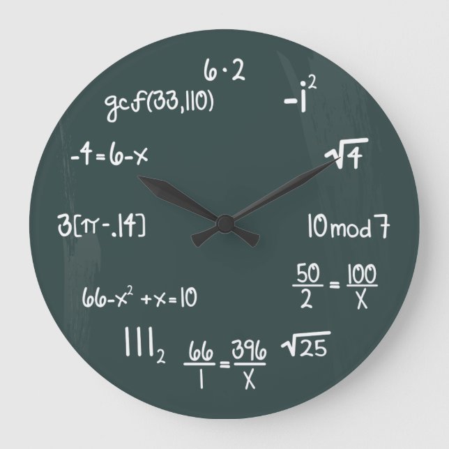 Grande Horloge Ronde Funny Math Genius Geek (Recto)