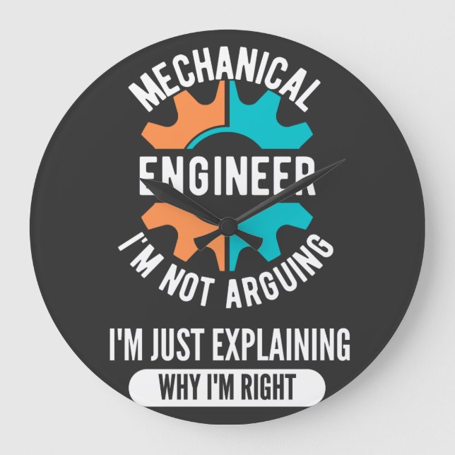 Grande Horloge Ronde Funny Mechanical Engineer, Mechanical Engineering (Recto)