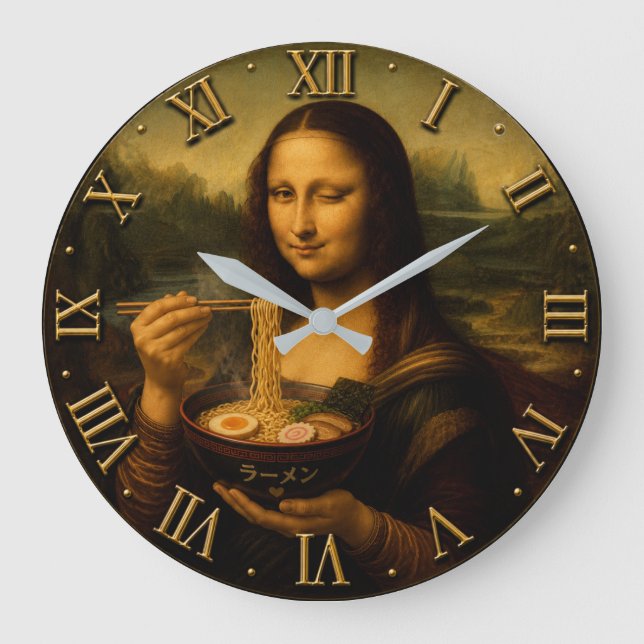 Grande Horloge Ronde Funny Ramen Mona Lisa (Recto)