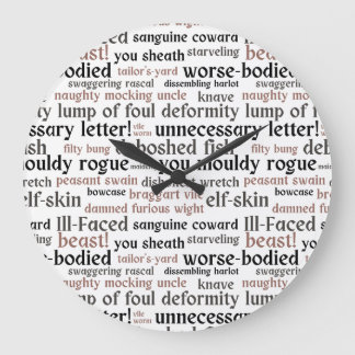 Grande Horloge Ronde Funny Shakespeare Insult livre de littérature clas