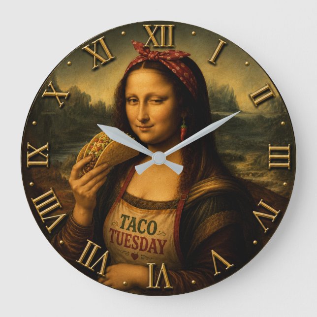 Grande Horloge Ronde Funny Taco Mona Lisa  (Recto)