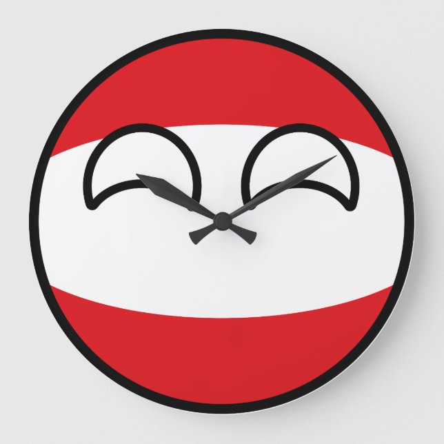 Grande Horloge Ronde Funny Trending Geeky Austria Countryball (Recto)