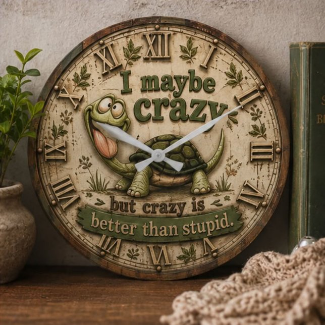 Grande Horloge Ronde Funny Turtle (Créateur téléchargé)