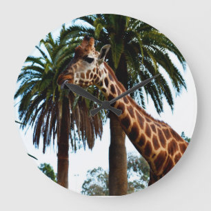 Grande Horloge Ronde Funyy Giraffe Poking Out Tongue,