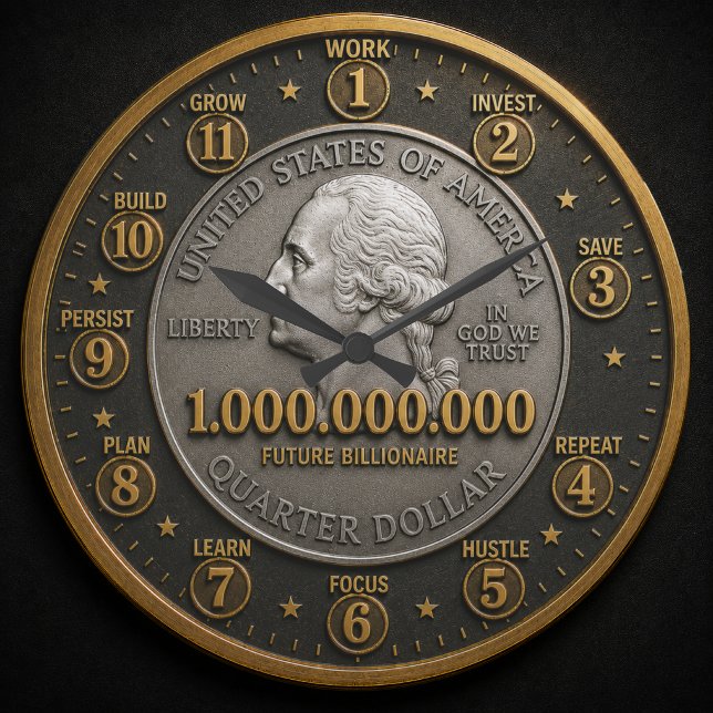 Grande Horloge Ronde Future Billionaire Mindset Millionaire  (Créateur téléchargé)