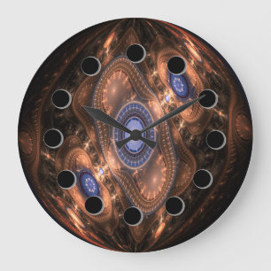 Grande Horloge Ronde Futuristic Abstract Copper Wall Clock