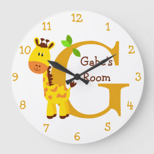 Grande Horloge Ronde G est pour la chambre Girafe et Gabriel-Child