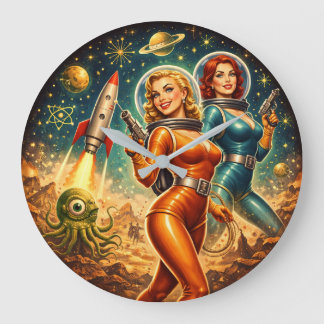 Grande Horloge Ronde Galactic Guardians Retro Space Girls