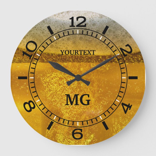 Grande Horloge Ronde Galaxie de fête personnalisée de bière un céleste (Recto)
