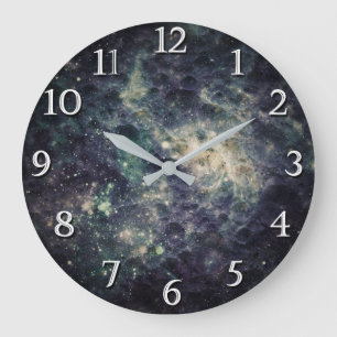 Grande Horloge Ronde Galaxie Sombre Musique de l'Espace Cool Chambre Sp