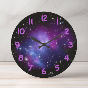 Grande Horloge Ronde Galaxie violette Cluster Photo céleste