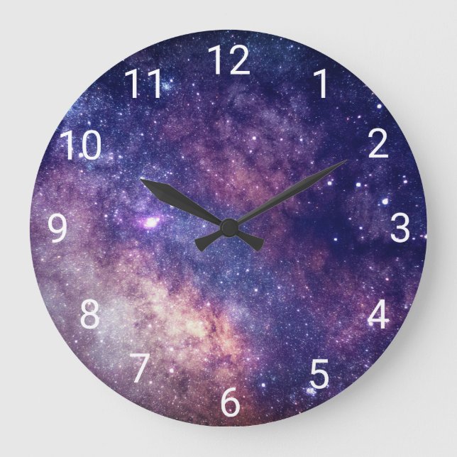 Grande Horloge Ronde Galaxy Espace Extérieur Sky Stars Blue Night Numér (Recto)