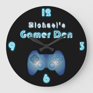 Grande Horloge Ronde Gamers Clock Custom