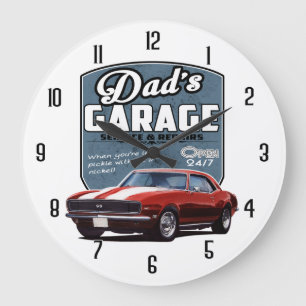 Grande Horloge Ronde Garage Camaro de papa