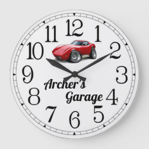 Grande Horloge Ronde Garage Corvette d'Archer